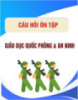 Câu hỏi ôn tập môn Giáo dục quốc phòng và An ninh